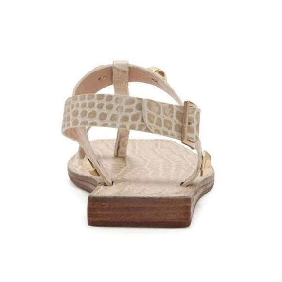 Vince Camuto Dailette Flat Sandal Size 8.5 Taupe Leather T-Strap Toe-Ring New - Picture 12 of 12